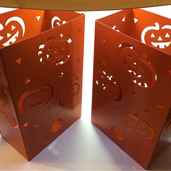 Source Unknown Other - Vintage Halloween tin metal candle holder pumpkins. Set of 2